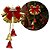 Sino Duplo Decorativo Pingente Natalino Merry Christmas Vermelho e Dourado 20cm - Imagem 1