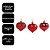 Kit 6 Pingentes Decorativos Coração Vermelho Enfeite para Árvore de Natal Glitter Fosco e Brilho 4,5cm - Imagem 3