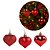 Kit 3 Pingentes Coração Vermelho Natal Enfeite para Árvore Decorativos Glitter Fosco e Brilho 4,5cm - Imagem 1