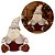 Papai Noel Decorativo Sentado Alpino Pelúcia Bege e Vinho Bordô Luxo 35cm - Magizi - Imagem 1