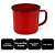Jogo Caneca Esmaltada Vermelha 8cm 350ml 6 Peças- Yazi - Imagem 4