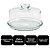 Queijeira de Vidro Base Textura Premium Com Tampa Transparente 21,5cm - Vitazza - Imagem 4