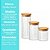 Kit 3 Potes Herméticos Redondo Vidro Borossilicato Listrado Tampa Bambu 550ml, 850ml e 1100ml - Imagem 10