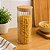 Pote Hermético Redondo Vidro Borossilicato Listrado Tampa de Bambu 1100ml - Quality House - Imagem 2