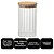 Pote Hermético Redondo Vidro Borossilicato Listrado Tampa de Bambu 1100ml - Quality House - Imagem 9