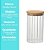 Pote Hermético Redondo Vidro Borossilicato Listrado Tampa de Bambu 850ml - Quality House - Imagem 10