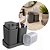 Kit Duo Banheiro 3 Peças Canelado Cinza Prime Porta Sabonete Líquido, Porta Escovas com Tampa e Bandeja - Imagem 1