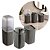 Conjunto para Lavabo Pia Banheiro Cinza Canelado Premium Porta Sabonete, Porta Escovas e Porta Algodão - Imagem 6
