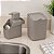 Kit Organizador para Pia de Cozinha 2 Peças Cinza Canelado Prime Porta Detergente e Lixeira 3 Litros - Imagem 2