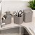 Kit Organizador para Pia de Cozinha 3 Peças Cinza Canelado Prime Porta Detergente, Escorredor de Talheres e Lixeira - Imagem 2