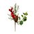 Kit 3 Pick Natalino Azevinho Vermelho com Pinha Nevada e Folhagens Verdes Decorativo 16cm - Imagem 4