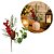 Kit 3 Pick Natalino Azevinho Vermelho com Pinha Nevada e Folhagens Verdes Decorativo 16cm - Imagem 7