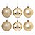 Jogo 6 Bolas de Natal Champanhe Premium Texturas Mistas 8cm Glitter, Brilho e Fosca - Mundial Casa - Imagem 3