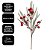 Jogo 2 Galhos Decorativo Natalino Pinheiro Nevado com Azevinhos Vermelhos Luxo 65cm - Mundial Casa - Imagem 4