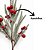 Jogo 2 Galhos Decorativo Natalino Pinheiro Nevado com Azevinhos Vermelhos Luxo 65cm - Mundial Casa - Imagem 5