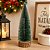 Pinheiro Decorativo de Mesa Natalino Nevado com Base em Tronco 32cm - Mundial Casa - Imagem 2