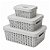 Kit 3 Cestos Organizadores Caixa Multiuso com Tampa Cinza Claro 20L, 11L e 4,5 Litros - Usual - Imagem 1