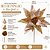 Kit 3 Flores Bico de Papagaio Pick Natal Luxo Rosê Gold Tecido Frisado Glitter e Lantejoulas 28cm - Imagem 3