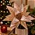 Kit 3 Flores Bico de Papagaio Pick Natal Luxo Rosê Gold Tecido Frisado Glitter e Lantejoulas 28cm - Imagem 2
