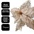 Flor Bico de Papagaio Natalina Luxo Champanhe Tecido Frisado Glitter 33x33cm Pick Decorativo - Imagem 3