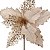 Flor Bico de Papagaio Natalina Luxo Champanhe Tecido Frisado Glitter 33x33cm Pick Decorativo - Imagem 7