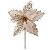 Flor Bico de Papagaio Natalina Luxo Champanhe Tecido Frisado Glitter 33x33cm Pick Decorativo - Imagem 1