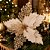 Flor Bico de Papagaio Natalina Luxo Champanhe Tecido Frisado Glitter 33x33cm Pick Decorativo - Imagem 2