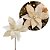 Kit 3 Flores Bico de Papagaio Natalina Luxo Branco Cristal e Creme Tecido Frisado Lantejoulas Furta-Cor 36cm - Imagem 5