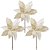Kit 3 Flores Bico de Papagaio Natalina Luxo Branco Cristal e Creme Tecido Frisado Lantejoulas Furta-Cor 36cm - Imagem 1