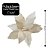 Kit 3 Flores Bico de Papagaio Natalina Luxo Branco Cristal e Creme Tecido Frisado Lantejoulas Furta-Cor 36cm - Imagem 6