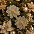 Kit 2 Flores Bico de Papagaio Natalina Champanhe 10cm Acetinada Glitter Vazado com Presilha - Imagem 2
