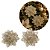 Kit 2 Flores Bico de Papagaio Natalina Champanhe 10cm Acetinada Glitter Vazado com Presilha - Imagem 1