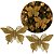 Kit 4 Borboletas Natalinas Dourado Acetinadas Glitter Vazado 18x12cm com Presilha - Imagem 6