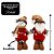 Kit Papai Noel e Boneco de Neve Decorativos Retráteis Pelúcia Xadrez Vermelho 35 a 45cm - Imagem 5