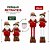 Kit Papai Noel e Boneco de Neve Decorativos Retráteis Pelúcia Xadrez Vermelho 35 a 45cm - Imagem 2