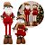 Kit Papai Noel e Boneco de Neve Decorativos Retráteis Pelúcia Xadrez Vermelho 35 a 45cm - Imagem 1