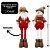 Kit Papai Noel e Boneco de Neve Decorativos Retráteis Pelúcia Xadrez Vermelho 35 a 45cm - Imagem 4