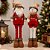 Kit Papai Noel e Boneco de Neve Decorativos Retráteis Pelúcia Xadrez Vermelho 35 a 45cm - Imagem 8