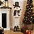Boneco de Neve Decorativo Natalino Retrátil Pelúcia Prime 55 a 90cm com Cartola Xadrez - Magizi - Imagem 8