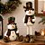 Conjunto Boneco de Neve Decorativo Natalino Retrátil Pelúcia 90cm e Sentado 37cm Cartola Xadrez - Magizi - Imagem 2