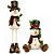 Conjunto Boneco de Neve Decorativo Natalino Retrátil Pelúcia 90cm e Sentado 37cm Cartola Xadrez - Magizi - Imagem 7