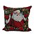 Capa de Almofada Natalina Gobelin Papai Noel e Guirlanda 45x45cm com Zíper - Magizi - Imagem 4