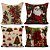 Jogo 4 Capas de Almofada Estampa Natalina Gobelin Prime Bico de Papagaio, Papai Noel e Pinheiro 45x45cm - Magizi - Imagem 1