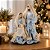 Sagrada Família Decorativa Natalina 30cm Presépio com Tecido Seda Azul Cloud Luxo - Imagem 2