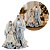 Sagrada Família Decorativa Natalina 30cm Presépio com Tecido Seda Azul Cloud Luxo - Imagem 7