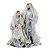 Sagrada Família Decorativa Natalina 30cm Presépio com Tecido Seda Azul Cloud Luxo - Imagem 1