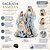 Sagrada Família Decorativa Natalina 30cm Presépio com Tecido Seda Azul Cloud Luxo - Imagem 3