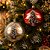 Bola de Natal Luxo Champanhe 12cm  Pinheiro Dourado, Missangas e Lantejoulas Decorativa - Imagem 2