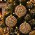Kit 3 Bolas de Natal Luxo Champanhe e Branco 8cm com Missangas e Lantejoulas Decorativas - Imagem 2