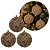 Kit 3 Bolas de Natal Luxo Champanhe e Branco 8cm com Missangas e Lantejoulas Decorativas - Imagem 1